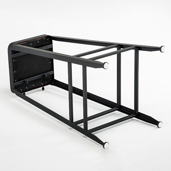 Industrial Style Armless Counter Stool Iron Cafe Bar Stool with Leather Cushion and Pedal