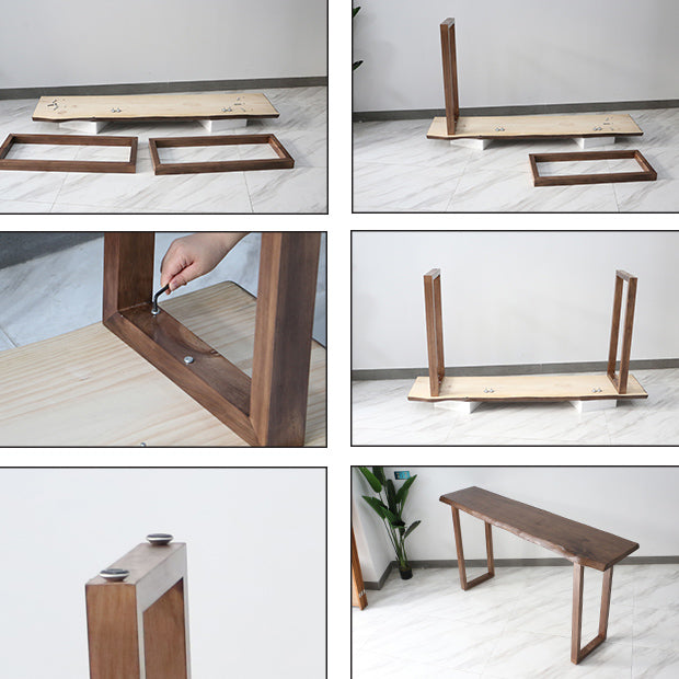 Luxury Rectangle Solid Wood Bar Table Set 1/4/5 Pieces Counter Table with Backless Stools