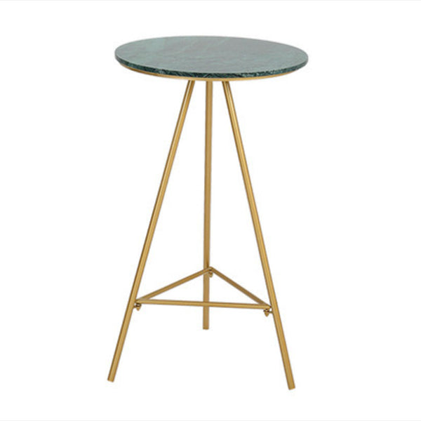 1/3 Pieces Glam Iron Bar Table Set Round Bistro Set with White Faux Marble Top