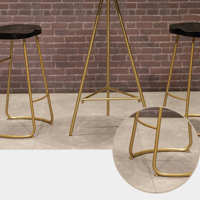 1/3 Pieces Glam Iron Bar Table Set Round Bistro Set with White Faux Marble Top