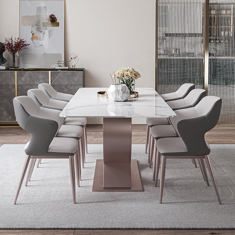 Designer Style Sintered Stone Top Dining Set Rectangle 1/4/6/7 Pieces Dining Table Set