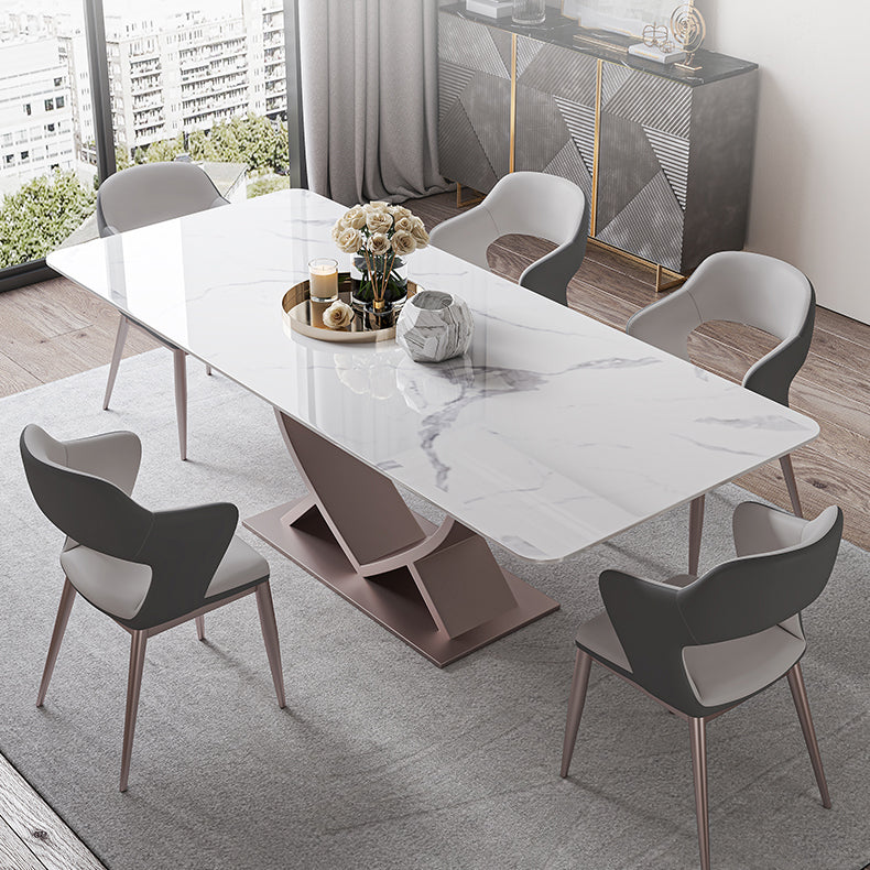 Designer Style Sintered Stone Top Dining Set Rectangle 1/4/6/7 Pieces Dining Table Set