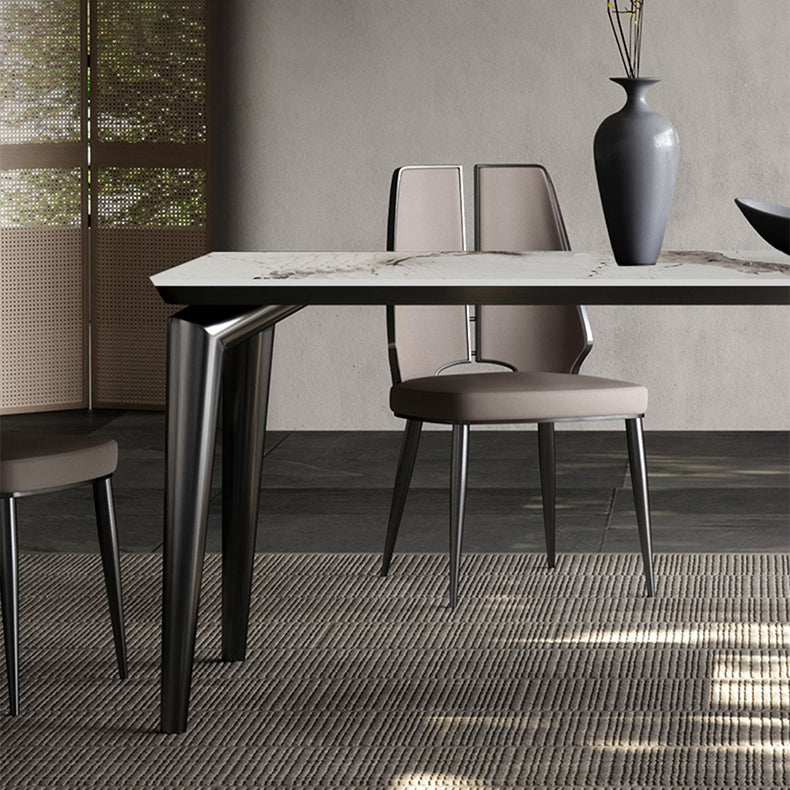 Designer Style Sintered Stone Dining Set Rectangle 1/3/4/6 Pieces Dining Room Table Set