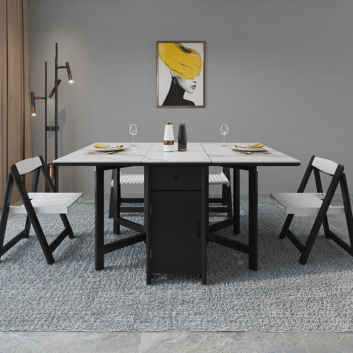 Contemporary Folding Furniture Stone Pedestal Dining Site Table for Home (only Table)