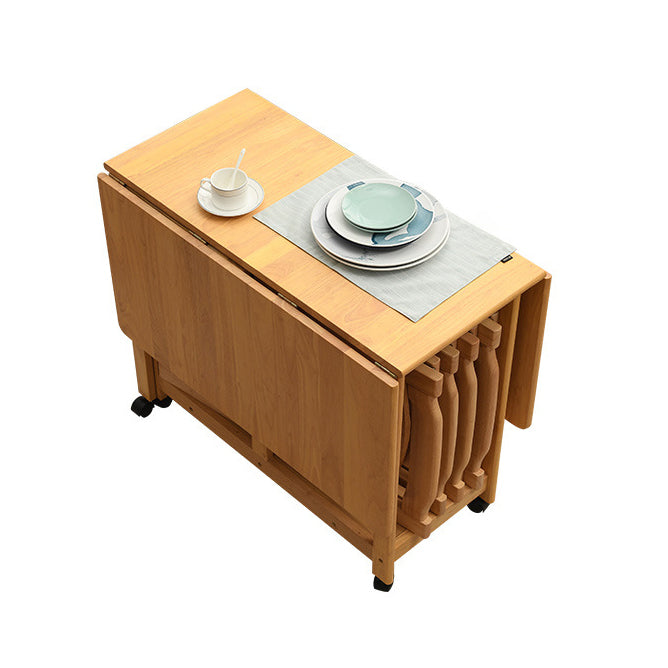 Mid-Century Dining Site Table Solid Wood Folding Dining Table,51.6"L x 23.6"W x 29.5"H