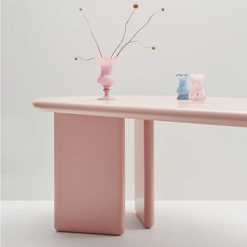 Macron Pine Wood Table for Restaurant Oval Table with 4 Wood Pedestal