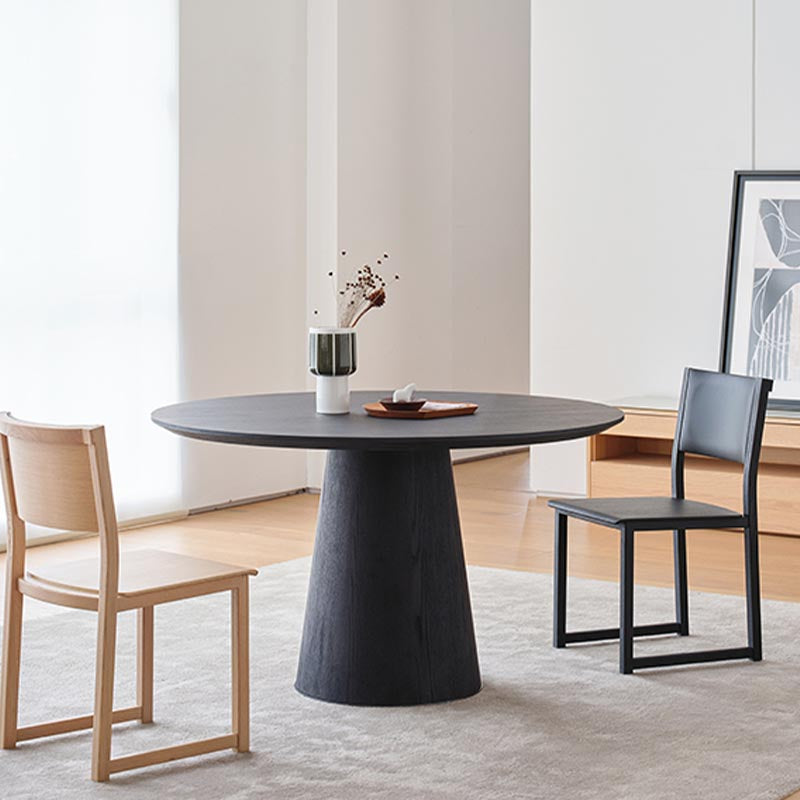Contemporary Round Dinette Table Solid Wood Pedestal Dining Table