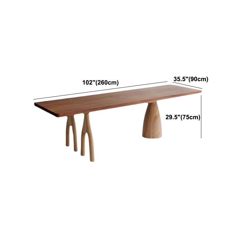 Contemporary Style Dining Table   Brown Rectangle Dinette Table for Home Kitchen