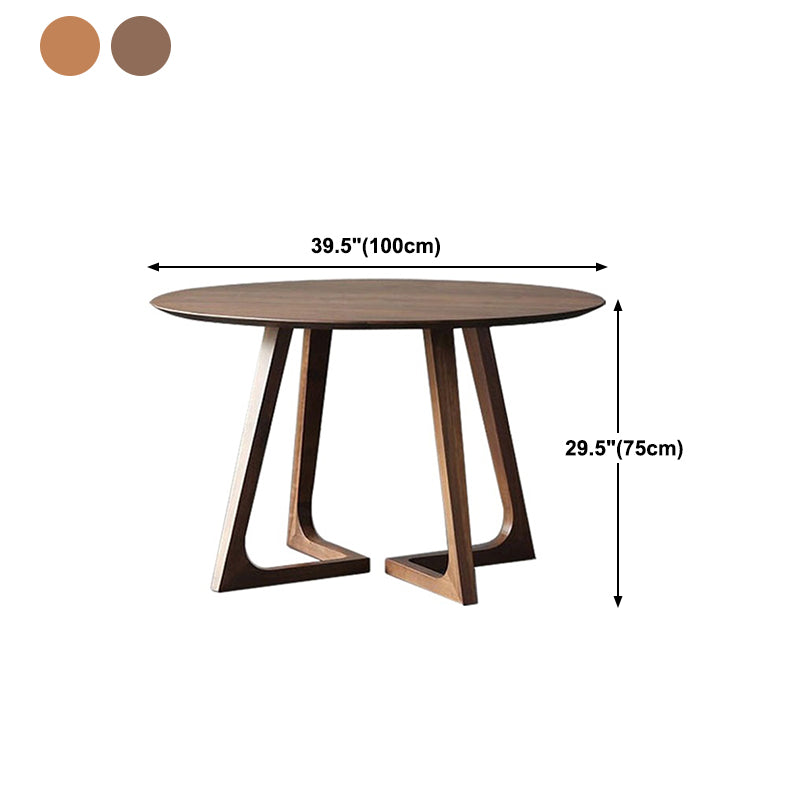 Modern Pine Wood Table for Restaurant Dining Table with Double Wood Pedestal
