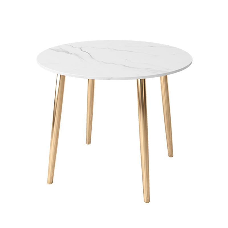 Glam Style Stone Top Dining Table with Gold 4 Legs for Living Room