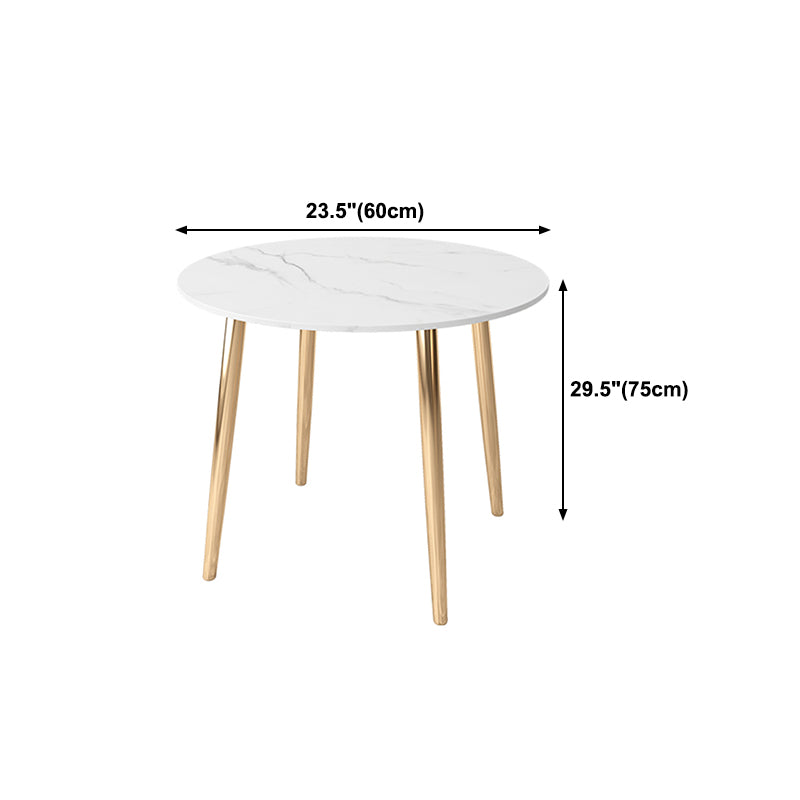 Glam Style Stone Top Dining Table with Gold 4 Legs for Living Room