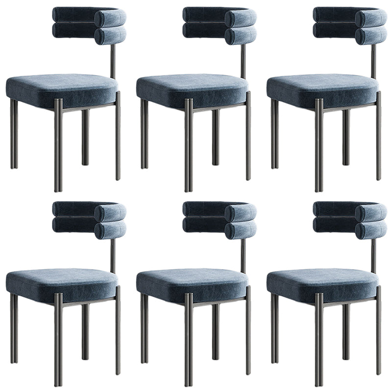 Contemporary Open Back Dining Chairs Velvet Arm Dining Chair