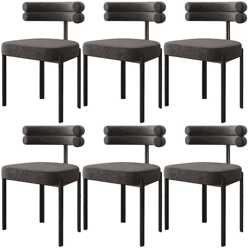 Contemporary Open Back Dining Chairs Velvet Arm Dining Chair