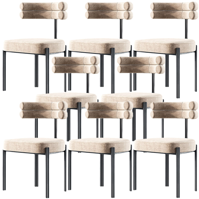 Contemporary Open Back Dining Chairs Velvet Arm Dining Chair