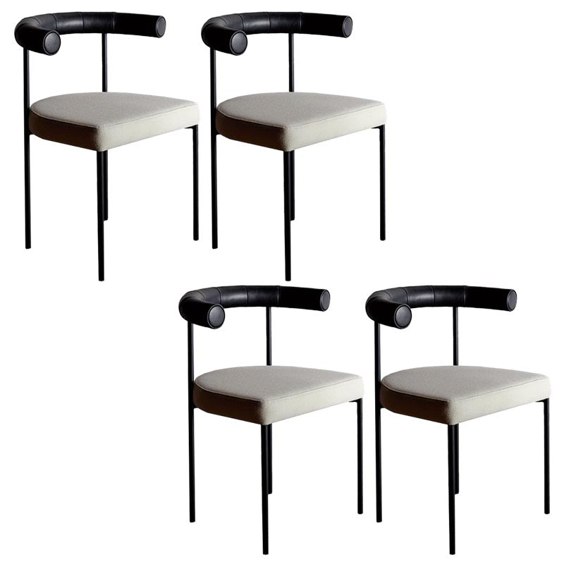 Upholstered Armless Dining Chairs Contemporary Open Back Side Furniture in Matte Finish