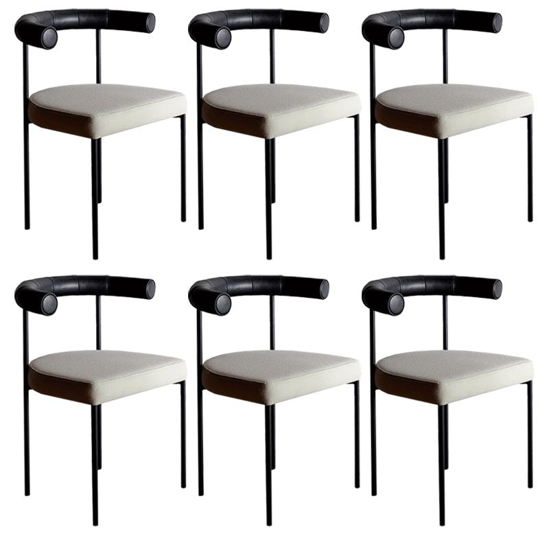 Upholstered Armless Dining Chairs Contemporary Open Back Side Furniture in Matte Finish