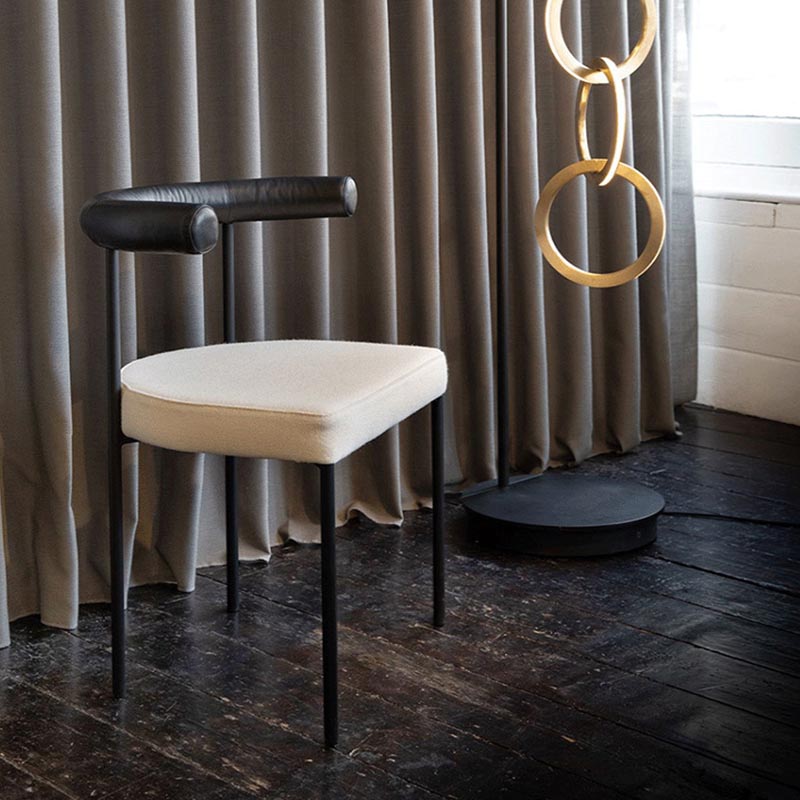 Upholstered Armless Dining Chairs Contemporary Open Back Side Furniture in Matte Finish