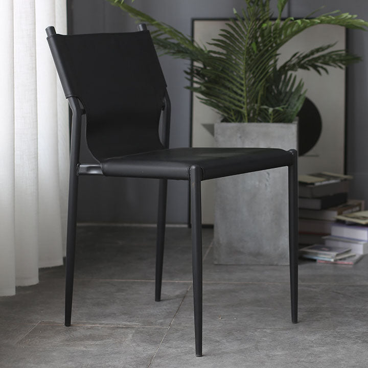 Leather Dining Side Chairs Modern Indoor-Outdoor Chair for Home