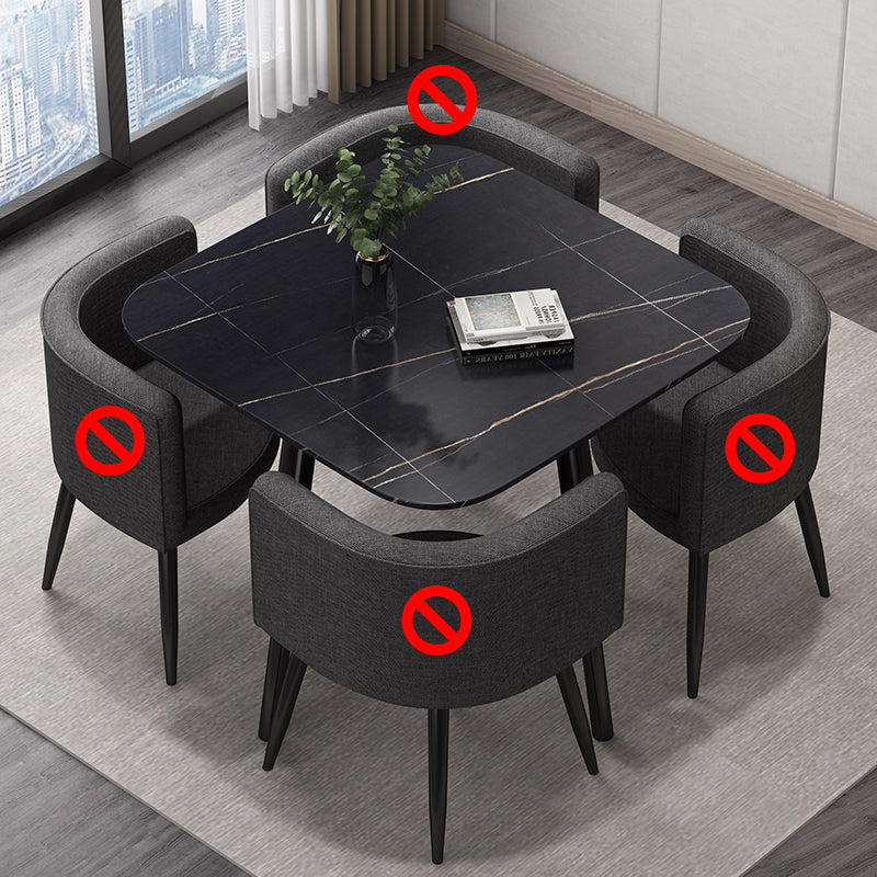 Small Apartment Dining Table Industrial Wind Stone 31.5 Inch Home Dining Table