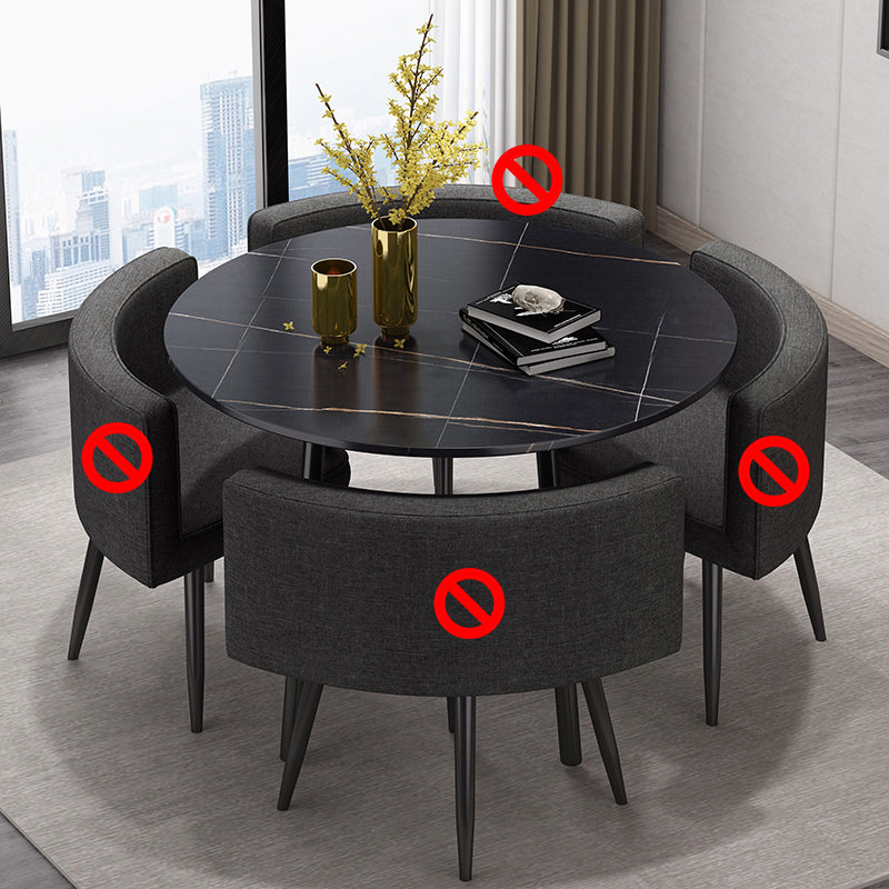 Small Apartment Dining Table Industrial Wind Stone 31.5 Inch Home Dining Table