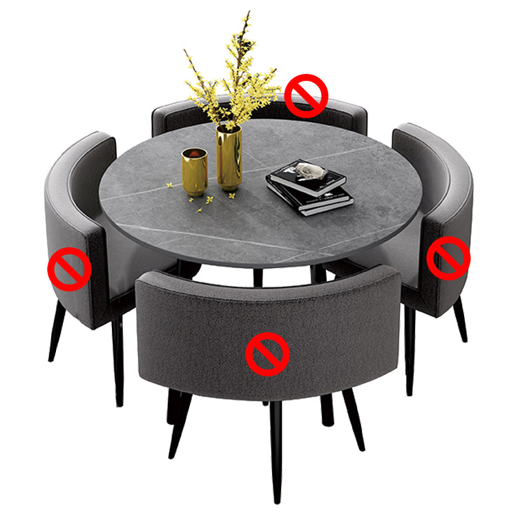 Small Apartment Dining Table Industrial Wind Stone 31.5 Inch Home Dining Table
