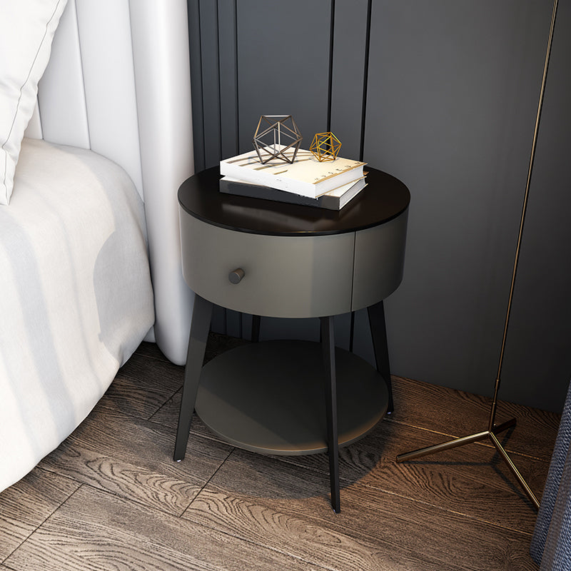 Wooden Nightstand with Lower Shelf 21.65" Tall 1 - Drawer Nightstand