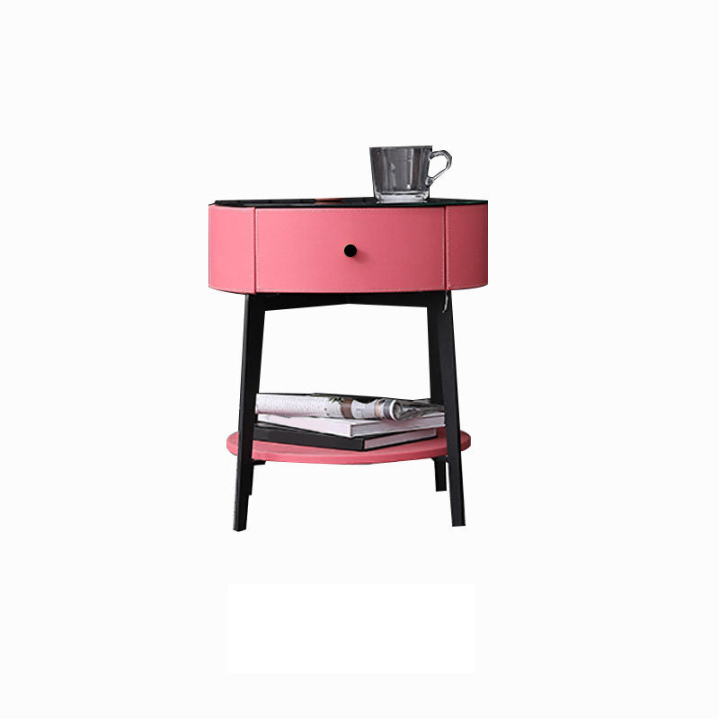 Wooden Nightstand with Lower Shelf 21.65" Tall 1 - Drawer Nightstand