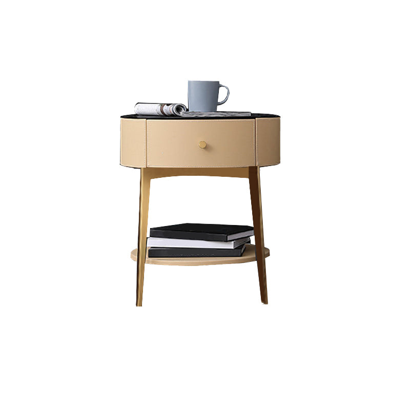 Wooden Nightstand with Lower Shelf 21.65" Tall 1 - Drawer Nightstand
