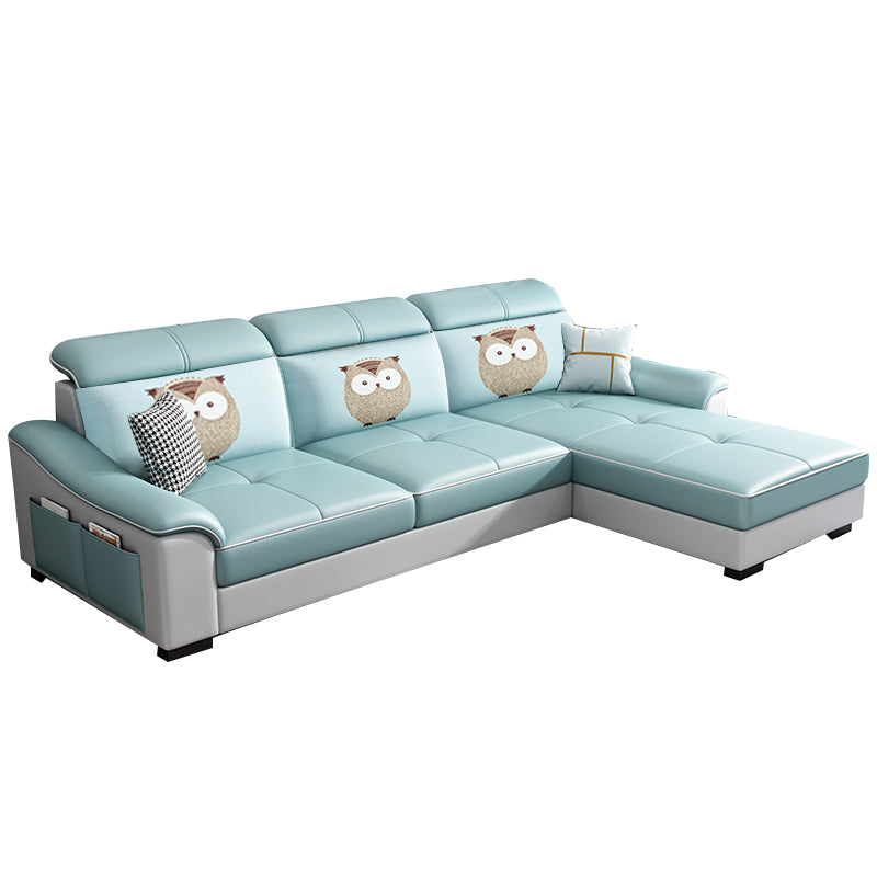 Faux Leather Removable Cushions Sloped Arms Sectionals with Storage and Wear-Resistant