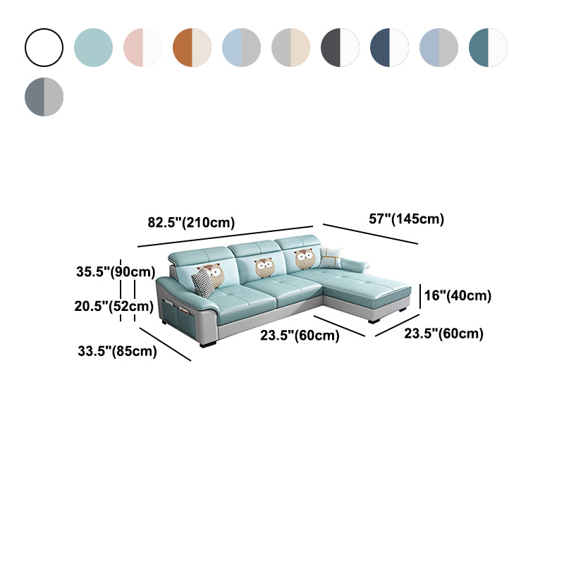 Faux Leather Removable Cushions Sloped Arms Sectionals with Storage and Wear-Resistant