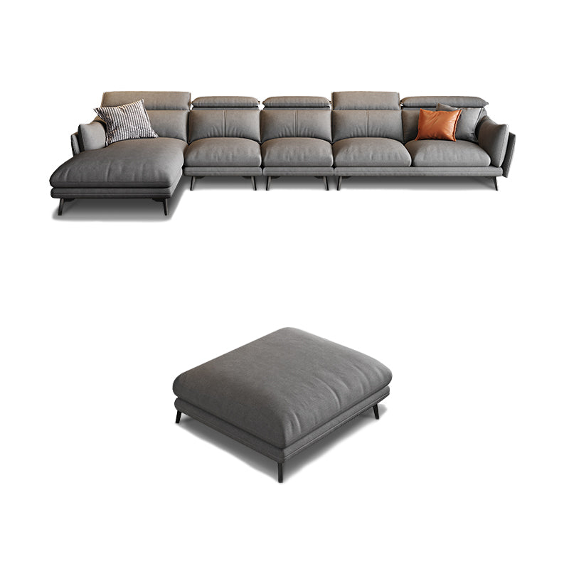 Grey Faux Leather Sofa/Sectionals with Wear-Resistant and Stain-Resistant