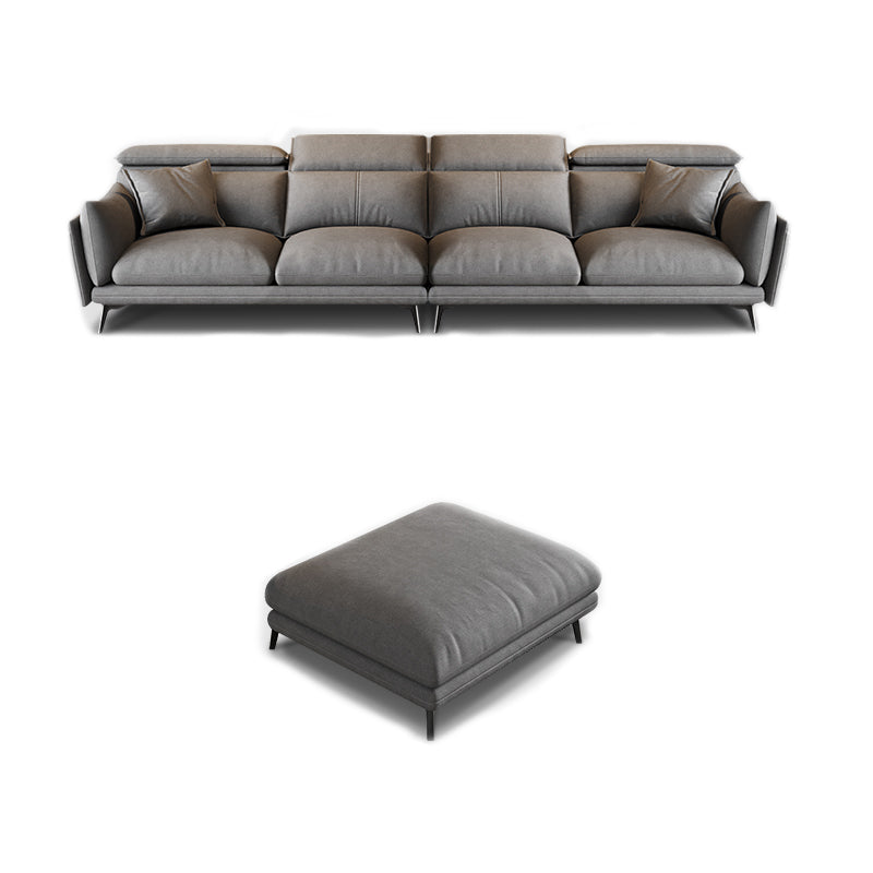 Grey Faux Leather Sofa/Sectionals with Wear-Resistant and Stain-Resistant