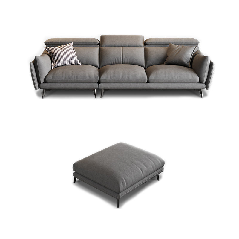 Grey Faux Leather Sofa/Sectionals with Wear-Resistant and Stain-Resistant