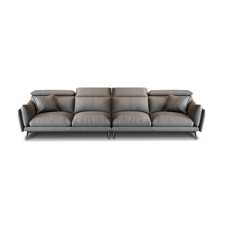 Grey Faux Leather Sofa/Sectionals with Wear-Resistant and Stain-Resistant