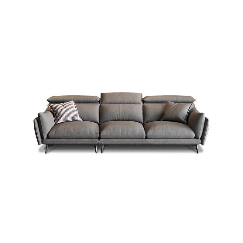 Grey Faux Leather Sofa/Sectionals with Wear-Resistant and Stain-Resistant