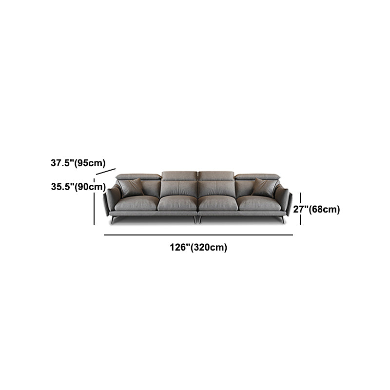Grey Faux Leather Sofa/Sectionals with Wear-Resistant and Stain-Resistant