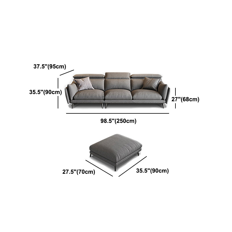 Grey Faux Leather Sofa/Sectionals with Wear-Resistant and Stain-Resistant