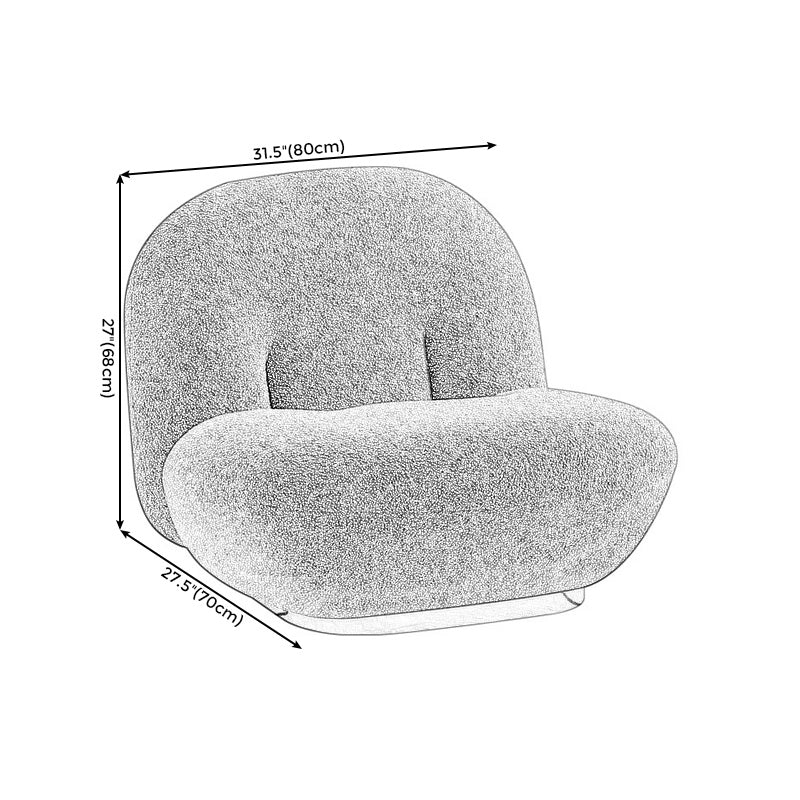 Wool Armless Chair 31.49" L x 27.55" W x 26.77" H Swivel Chair for Living Room