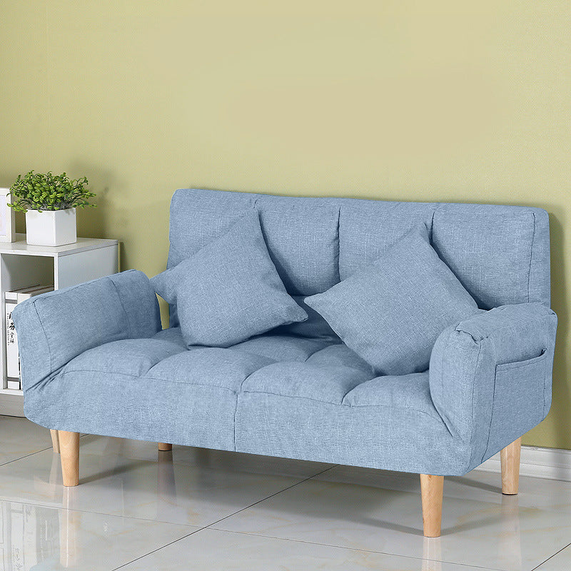 Contemporary Convertible Sofa Couch Square Arm Biscuit Back Couch Bed