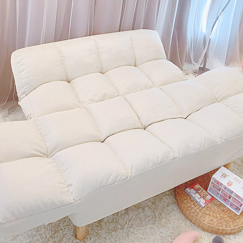 Contemporary Convertible Sofa Couch Square Arm Biscuit Back Couch Bed