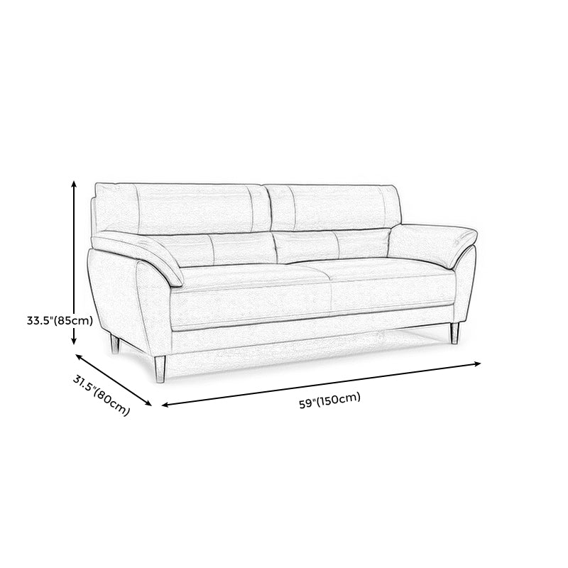 Stain Resistant Leather Settee Couch Pillow Top Arm Sofa Couch in Brown