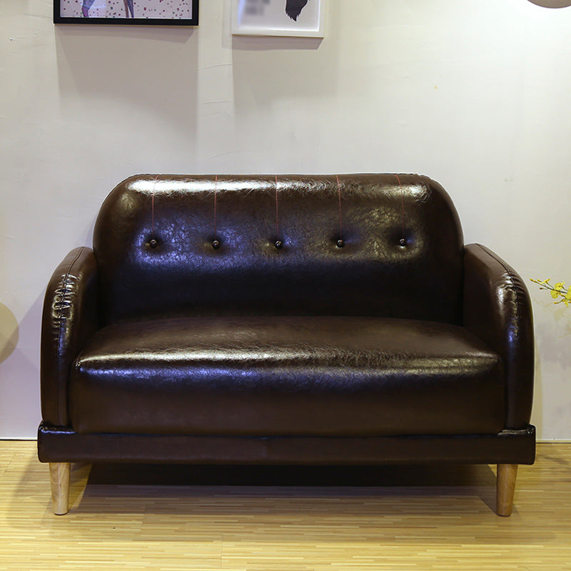 Contemporary Tufted Sofa Couch Split-Back Standard Square Arm Settee Couch