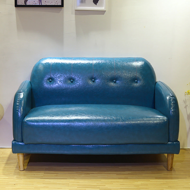 Contemporary Tufted Sofa Couch Split-Back Standard Square Arm Settee Couch