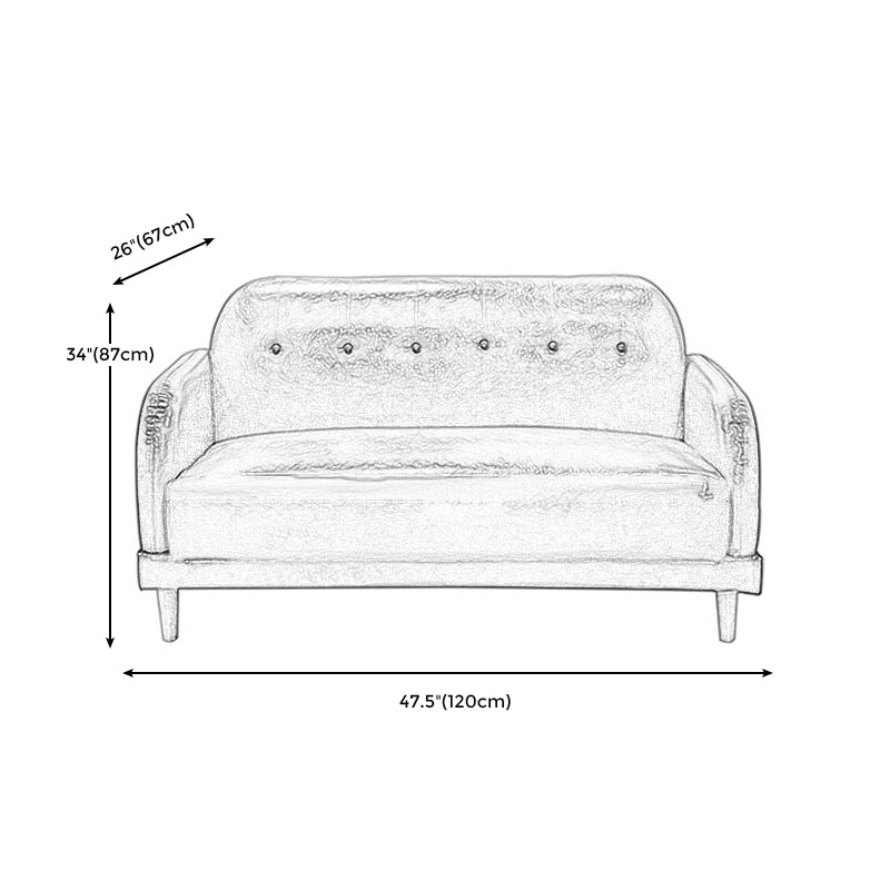 Contemporary Tufted Sofa Couch Split-Back Standard Square Arm Settee Couch
