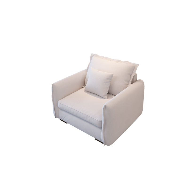 Faux Leather and Cotton Blend Settee Couch Square Arm Sofa Couch with Pillows