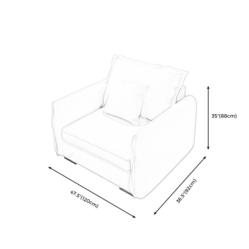 Faux Leather and Cotton Blend Settee Couch Square Arm Sofa Couch with Pillows