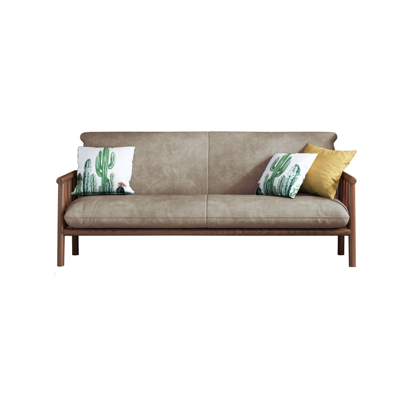 Contemporary Cushions Standard Tuxedo Arm Living Room Faux Leather Settee
