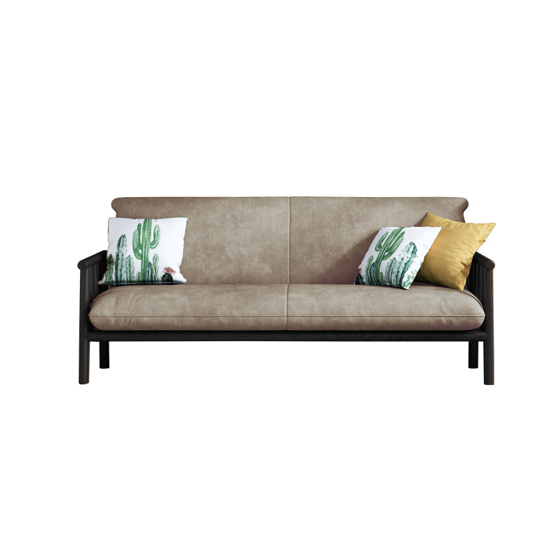 Contemporary Cushions Standard Tuxedo Arm Living Room Faux Leather Settee