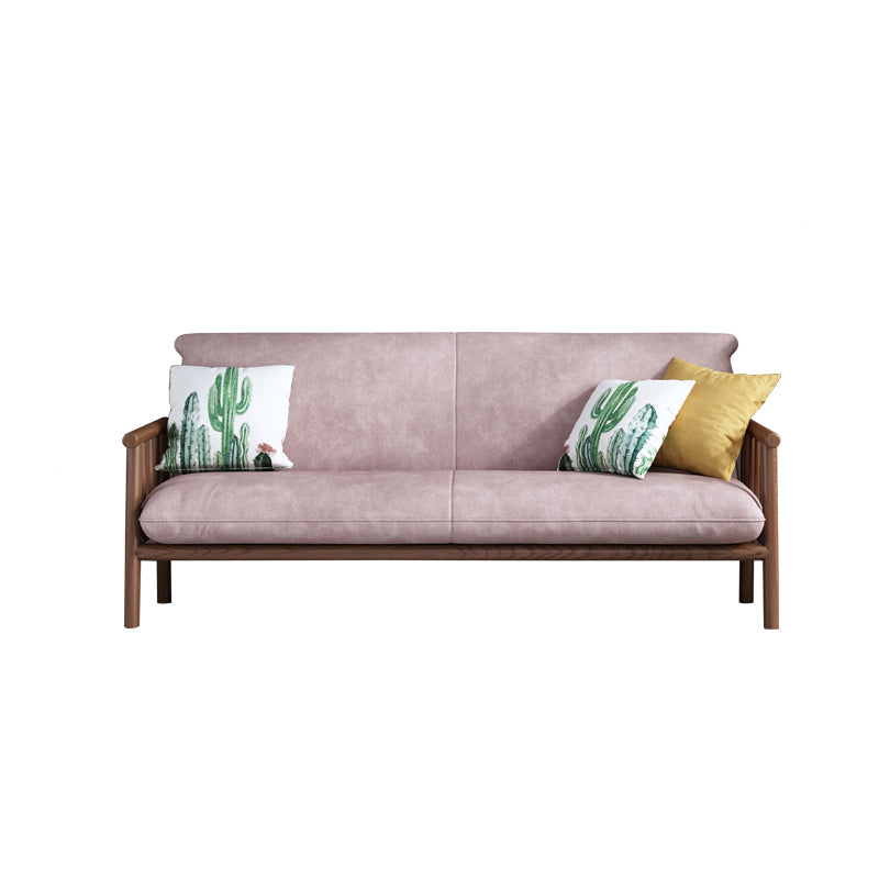 Contemporary Cushions Standard Tuxedo Arm Living Room Faux Leather Settee