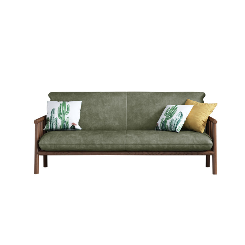 Contemporary Cushions Standard Tuxedo Arm Living Room Faux Leather Settee